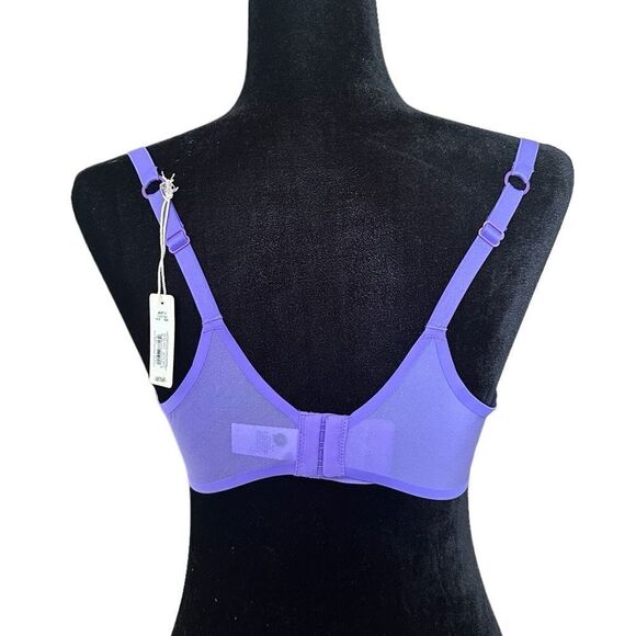 NWT Aerie 38C Smoothez Mesh Unlined Sheer Purple Balconette Bra - Picture 6 of 13
